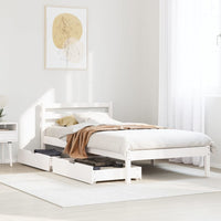 Letto senza Materasso Bianco 75x190 in Legno Massello di Pino 3301525