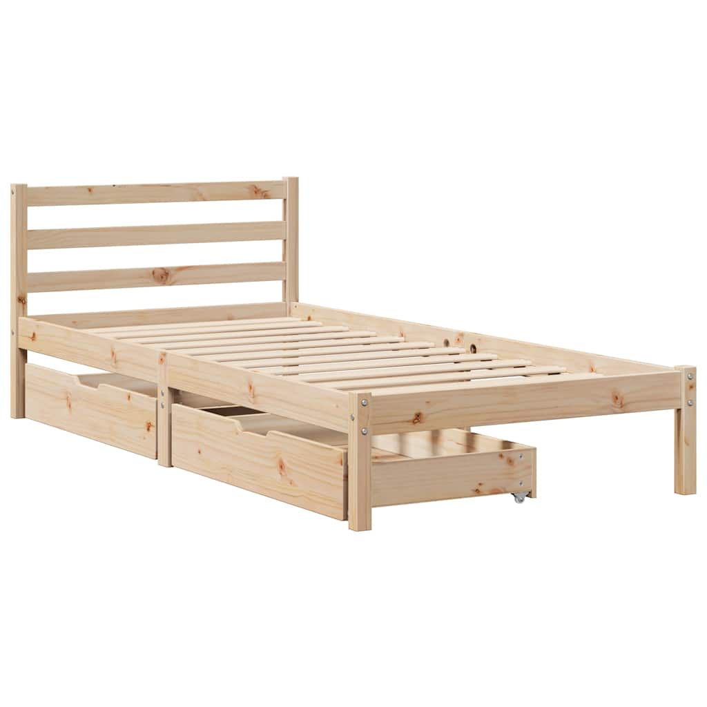 Letto senza Materasso 90x190 cm in Legno Massello di Pino 3301526