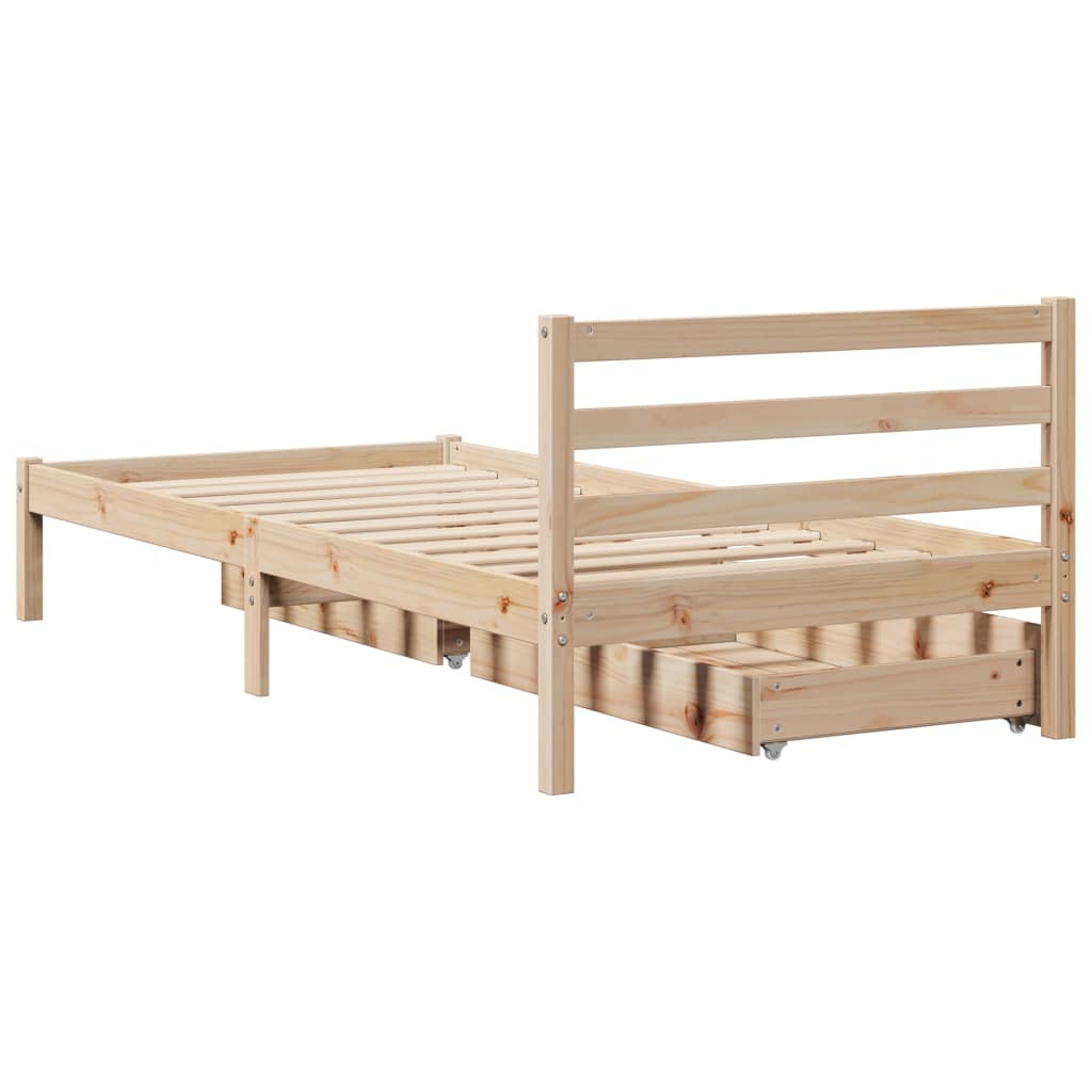 Letto senza Materasso 90x190 cm in Legno Massello di Pino 3301526