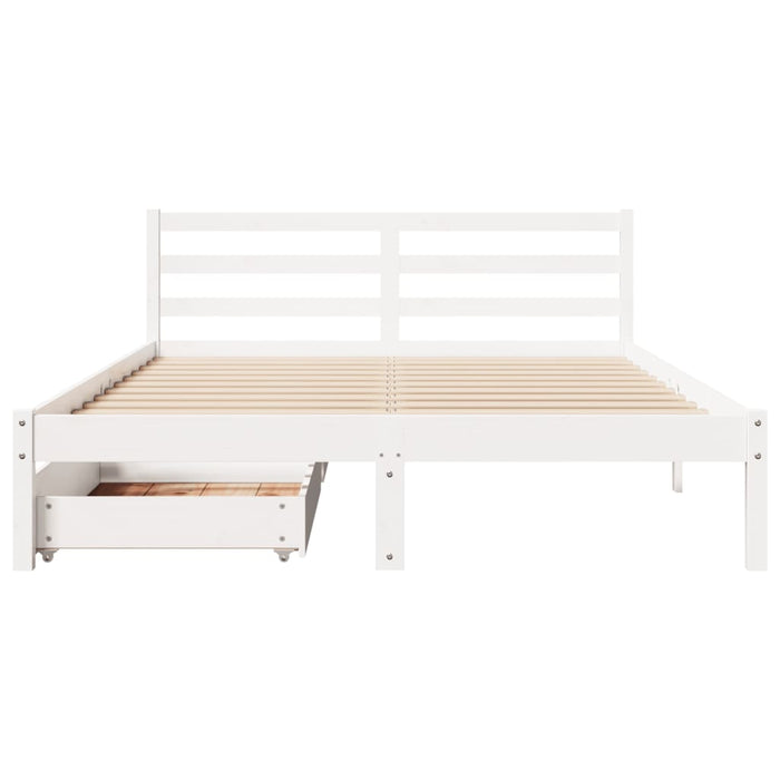 Letto senza Materasso Bianco 120x190 cm Legno Massello di Pino 3301529