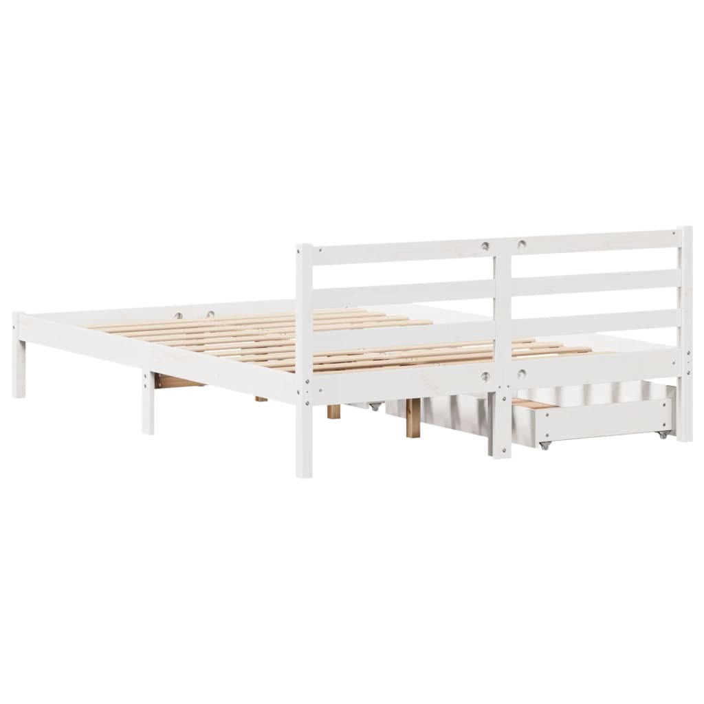 Letto senza Materasso Bianco 120x190 cm Legno Massello di Pino 3301529