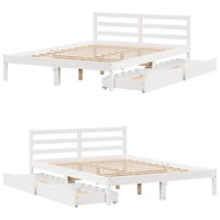 Letto senza Materasso Bianco 120x190 cm Legno Massello di Pino 3301529