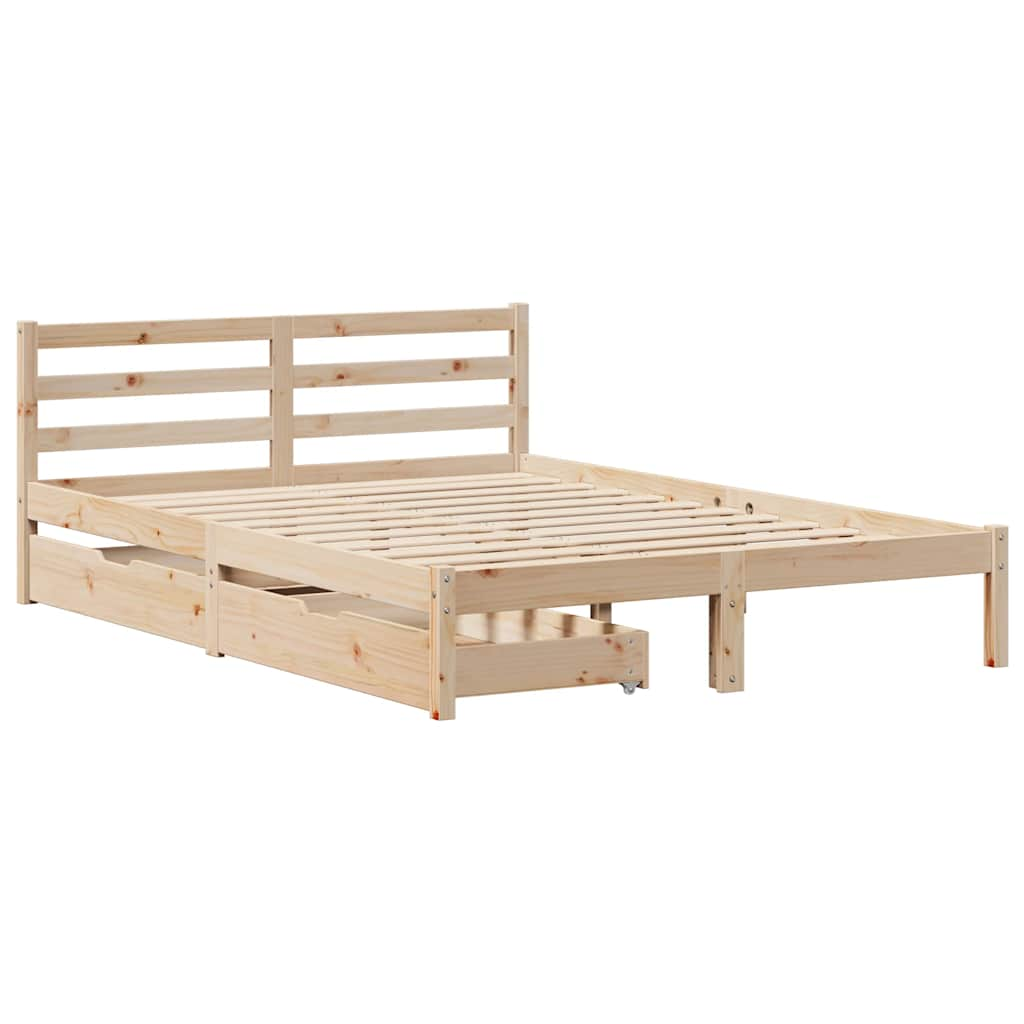 Letto senza Materasso 135x190 cm in Legno Massello di Pino 3301530