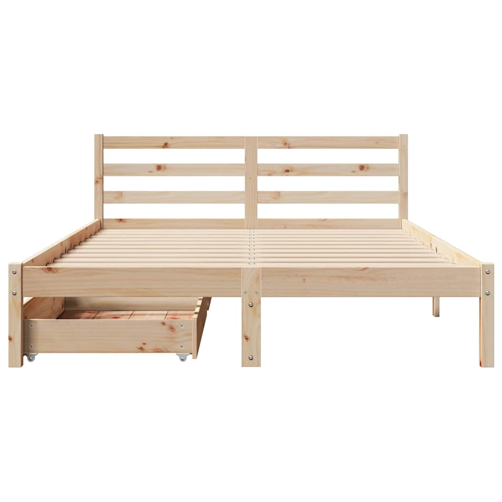 Letto senza Materasso 135x190 cm in Legno Massello di Pino 3301530