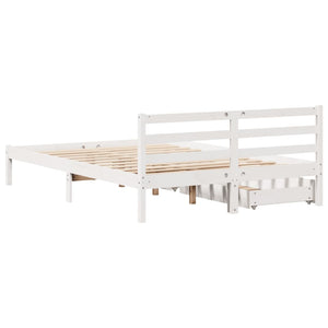 Letto senza Materasso Bianco 140x190 cm Legno Massello di Pino 3301533