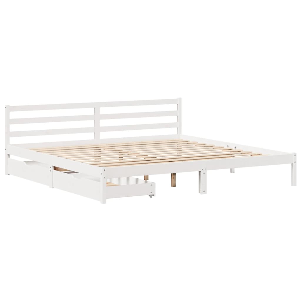 Letto senza Materasso Bianco 180x200 cm Legno Massello di Pino 3301547