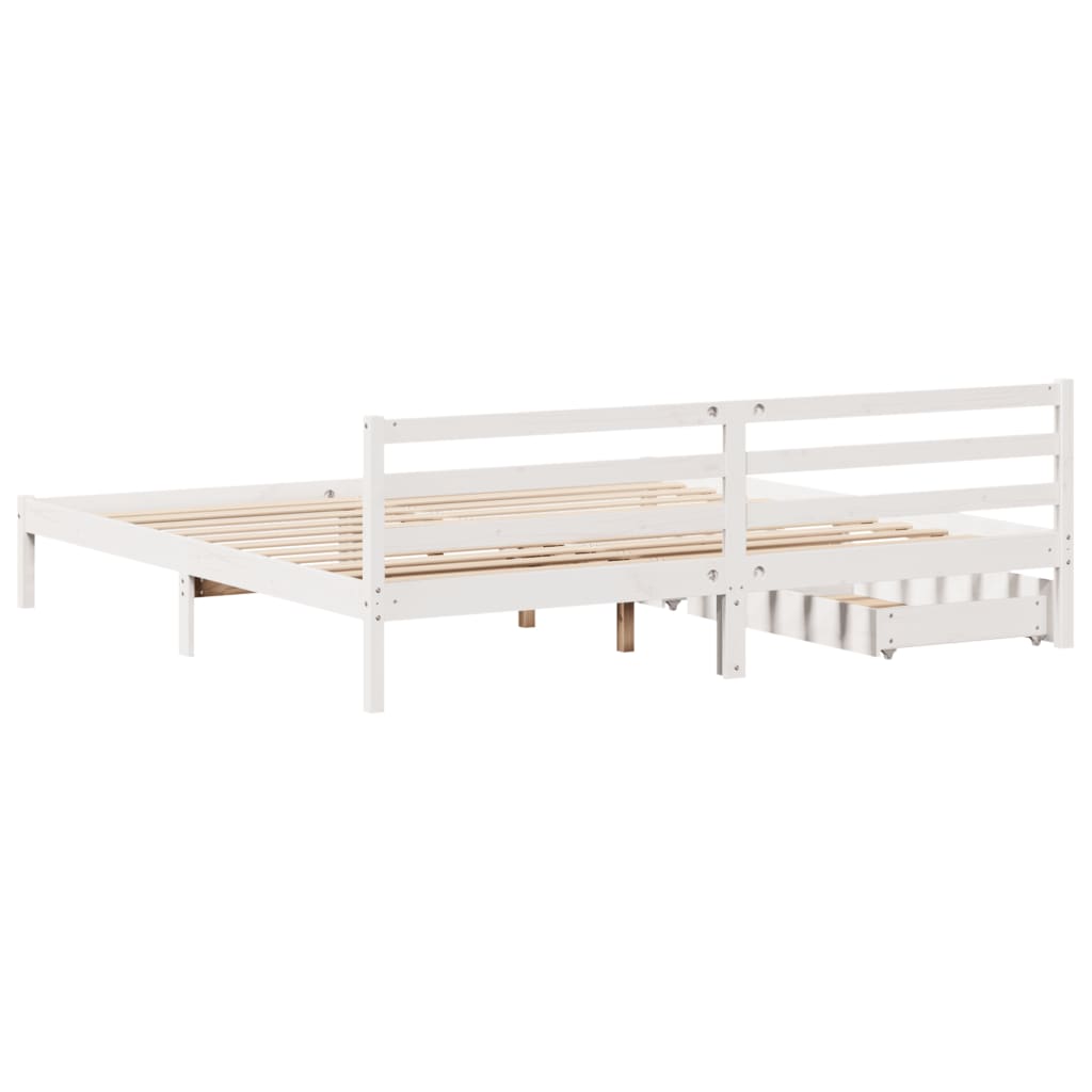 Letto senza Materasso Bianco 180x200 cm Legno Massello di Pino 3301547