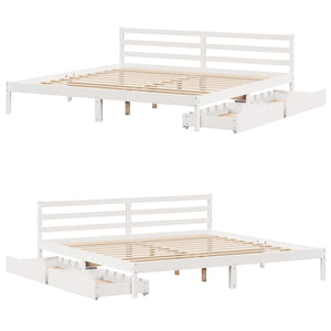 Letto senza Materasso Bianco 180x200 cm Legno Massello di Pino 3301547