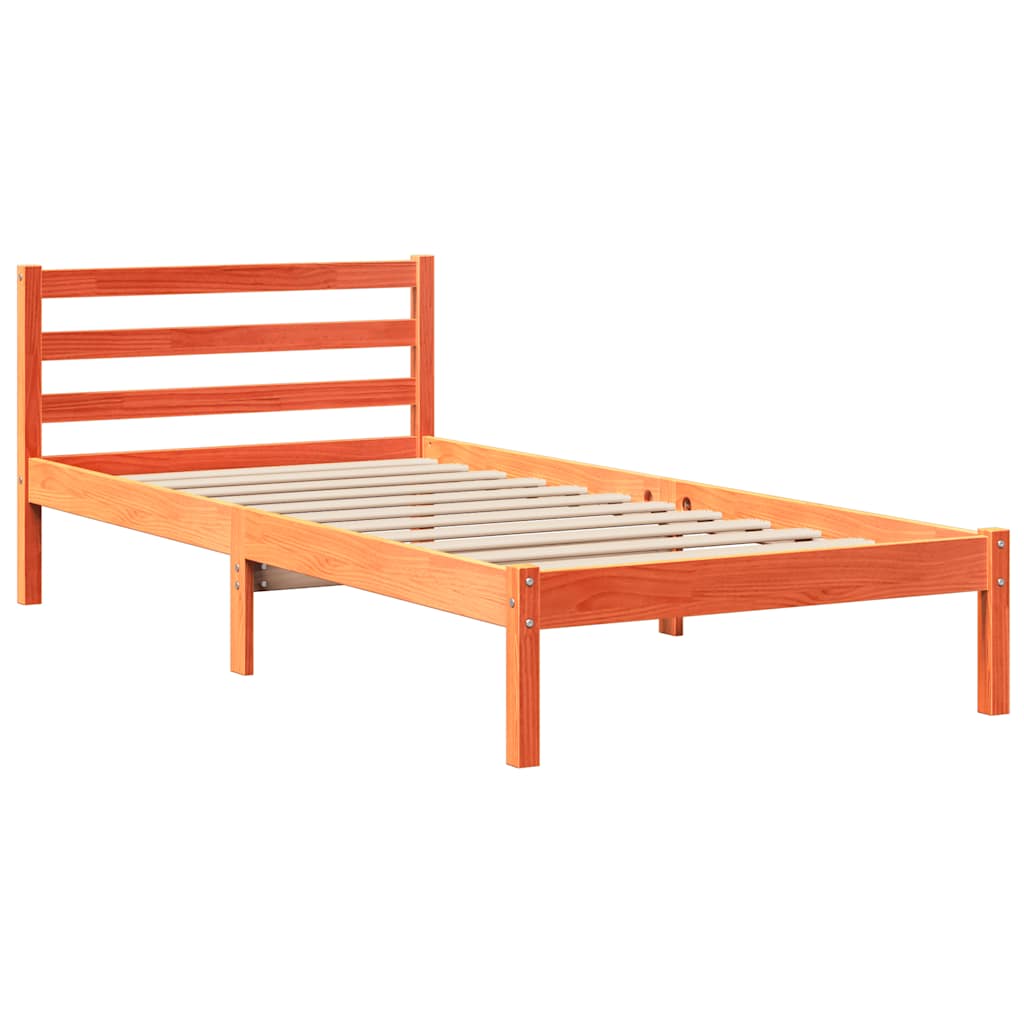 Letto senza Materasso Marrone Cera 75x190 cm in Legno di Pino 3301550