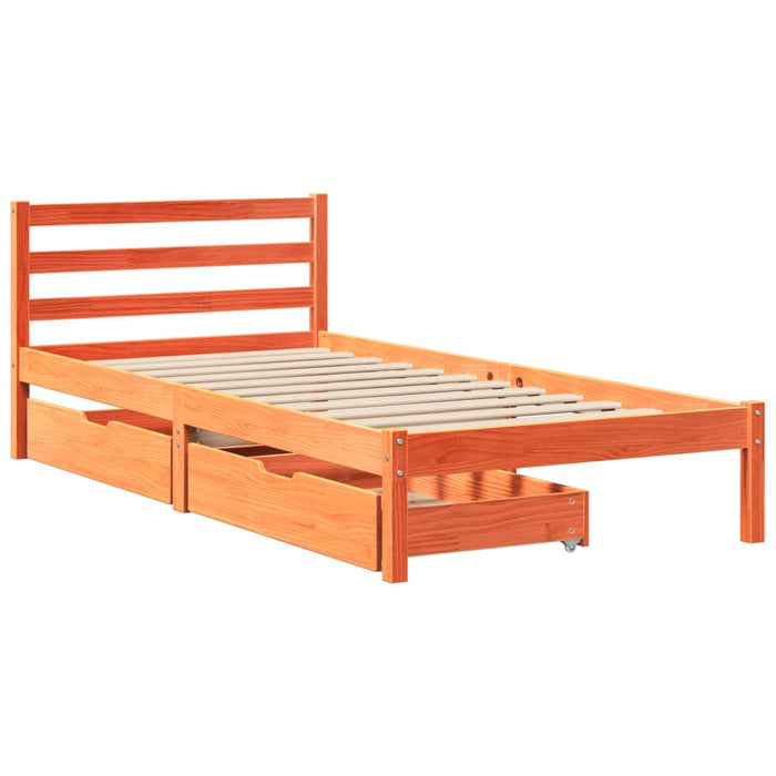 Letto senza Materasso Marrone Cera 90x200 cm Legno di Pino 3301555