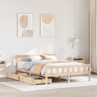 Letto senza Materasso 135x190 cm in Legno Massello di Pino 3301569