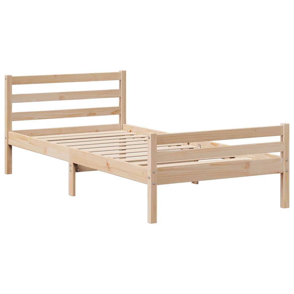 Letto senza Materasso 75x190 cm in Legno Massello Pino 3301594