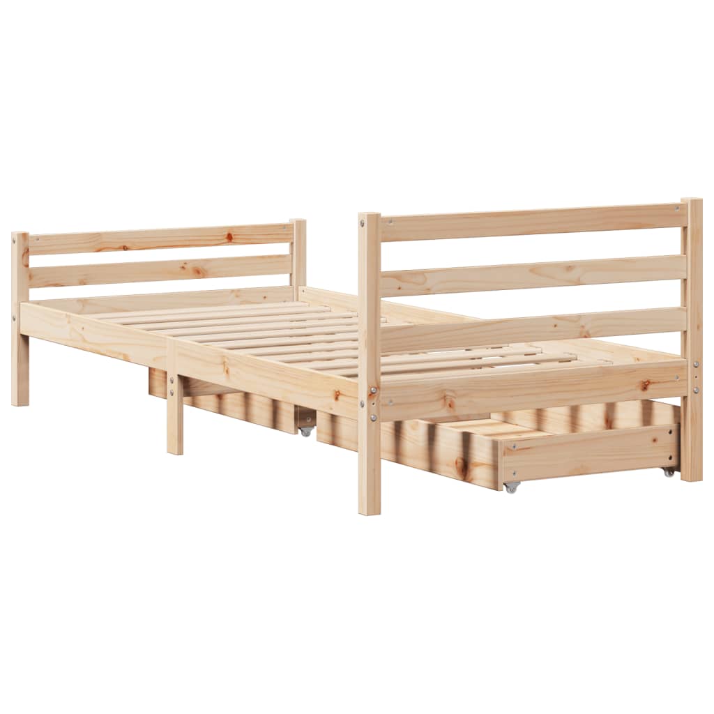 Letto senza Materasso 90x190 cm in Legno Massello di Pino 3301596