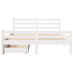 Letto senza Materasso Bianco 140x190 cm Legno Massello di Pino 3301603