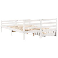 Letto senza Materasso Bianco 140x190 cm Legno Massello di Pino 3301603