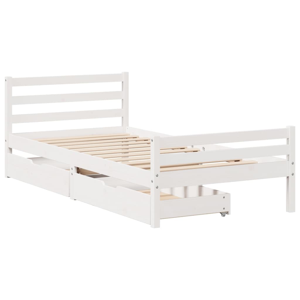 Letto senza Materasso Bianco 90x200 cm Legno Massello di Pino 3301605