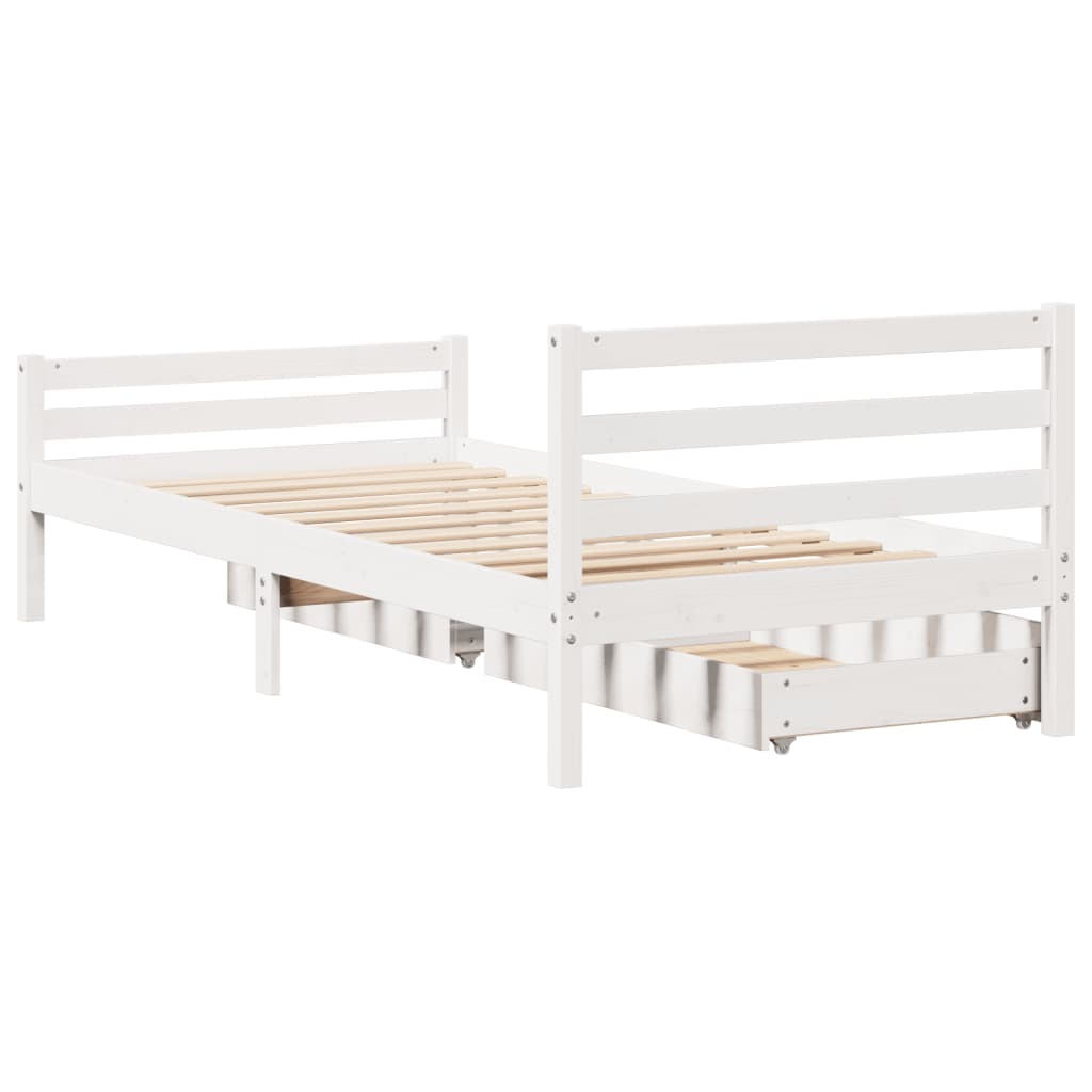 Letto senza Materasso Bianco 90x200 cm Legno Massello di Pino 3301605