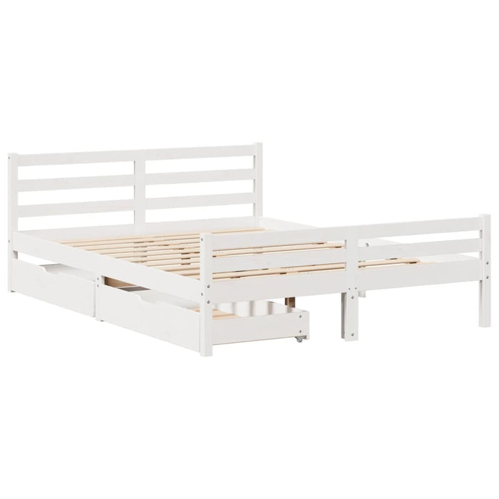 Letto senza Materasso Bianco 120x200 cm Legno Massello di Pino 3301609