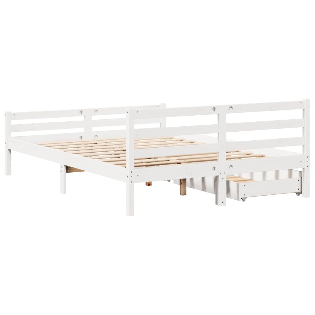 Letto senza Materasso Bianco 150x200 cm Legno Massello di Pino 3301613