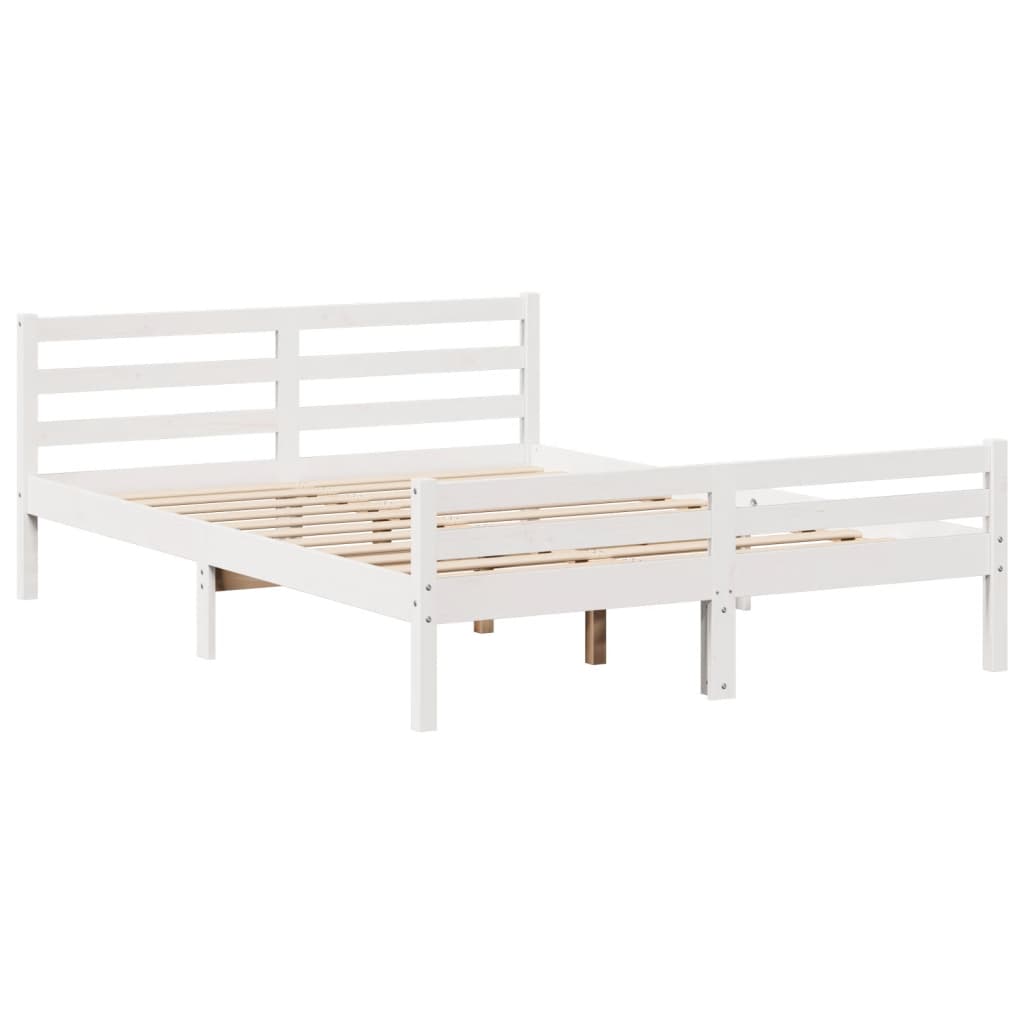 Letto senza Materasso Bianco 150x200 cm Legno Massello di Pino 3301613