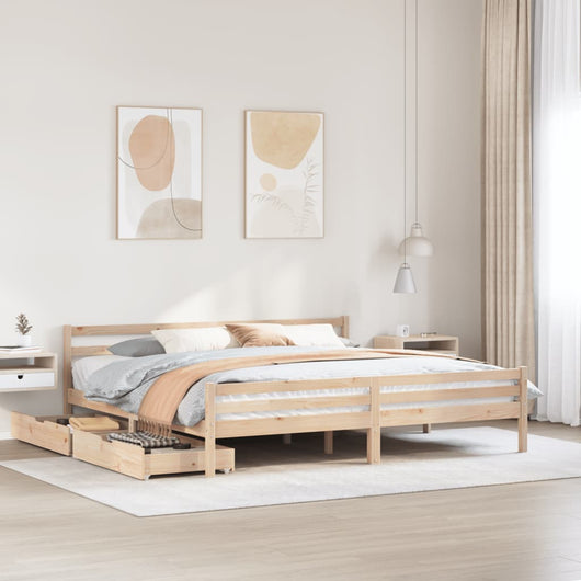 Letto senza Materasso 180x200 cm in Legno Massello di Pino 3301616