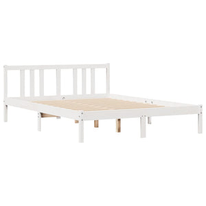 Letto senza Materasso Bianco 140x190 cm Legno Massello di Pino 3301629