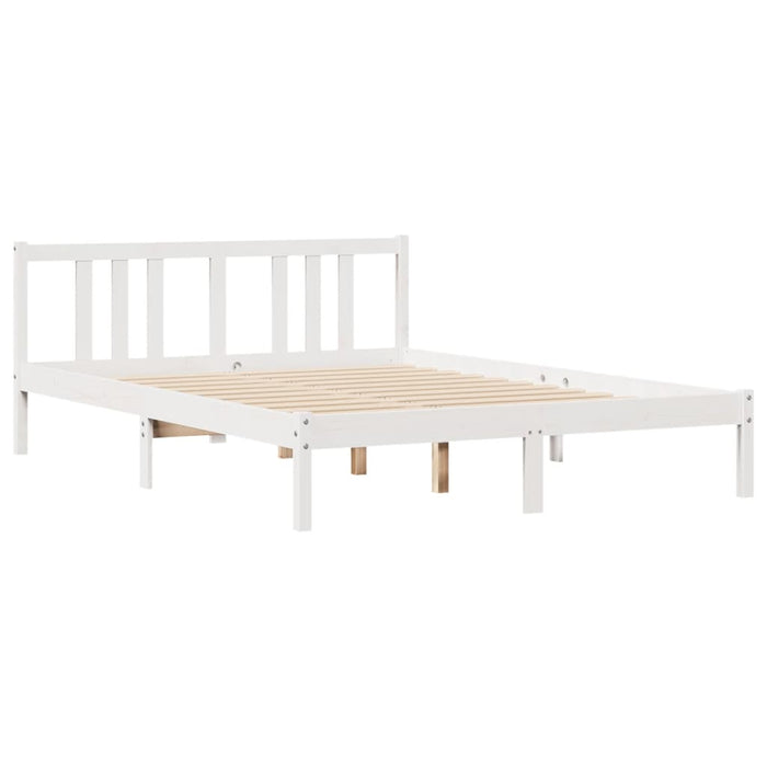 Letto senza Materasso Bianco 140x190 cm Legno Massello di Pino 3301629