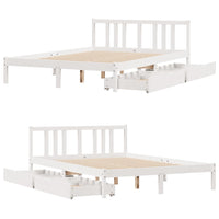 Letto senza Materasso Bianco 140x190 cm Legno Massello di Pino 3301629