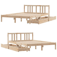 Letto senza Materasso 140x200 cm in Legno Massello di Pino 3301636