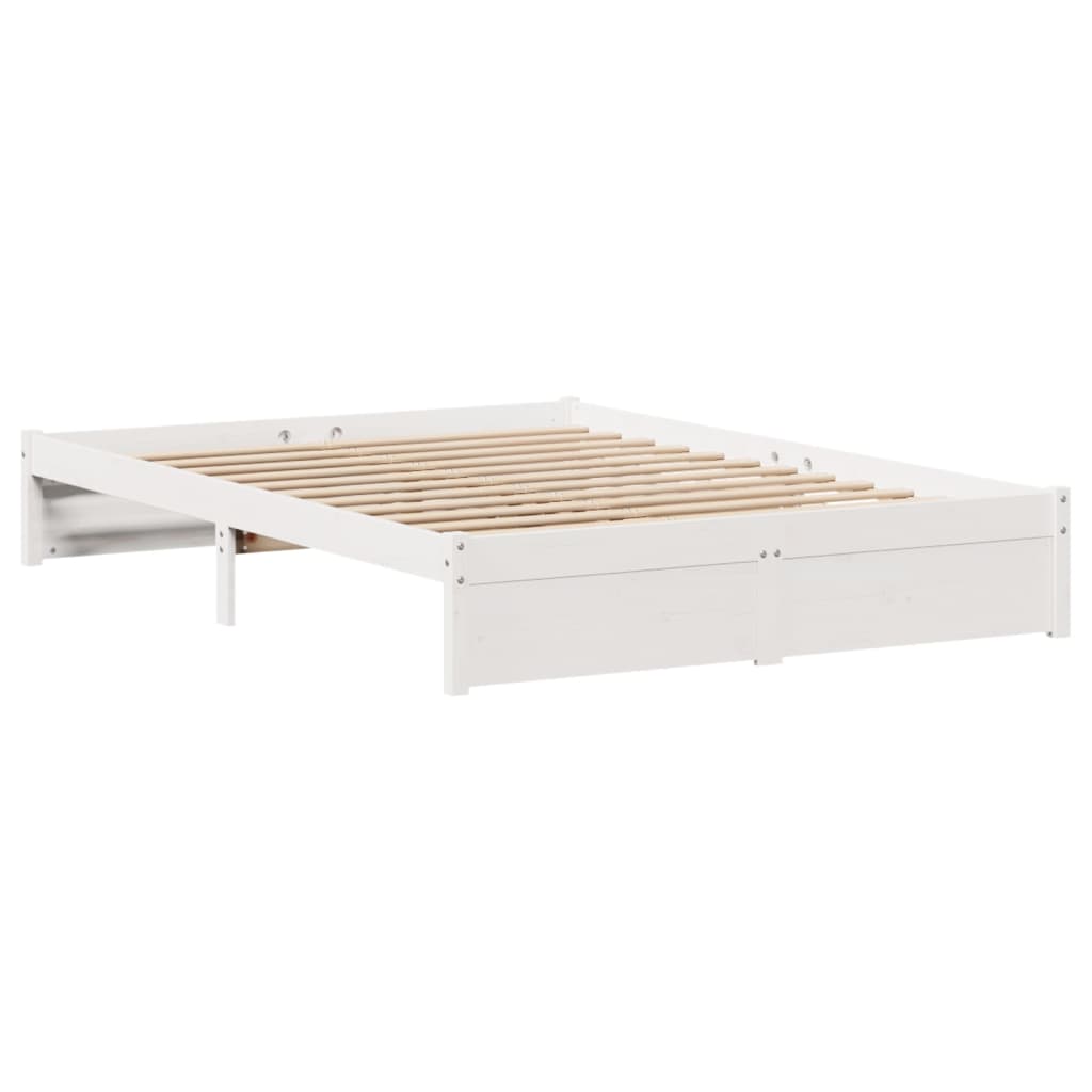 Letto senza Materasso Bianco 135x190 cm Legno Massello di Pino 3301653