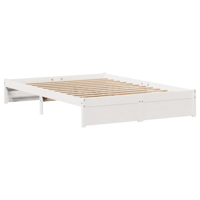 Letto senza Materasso Bianco 135x190 cm Legno Massello di Pino 3301653