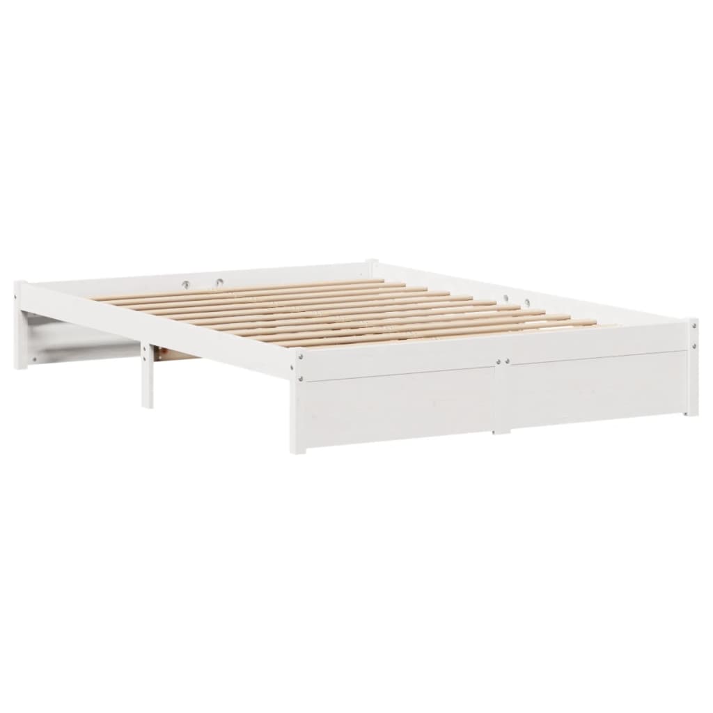 Letto senza Materasso Bianco 160x200 cm Legno Massello di Pino 3301667