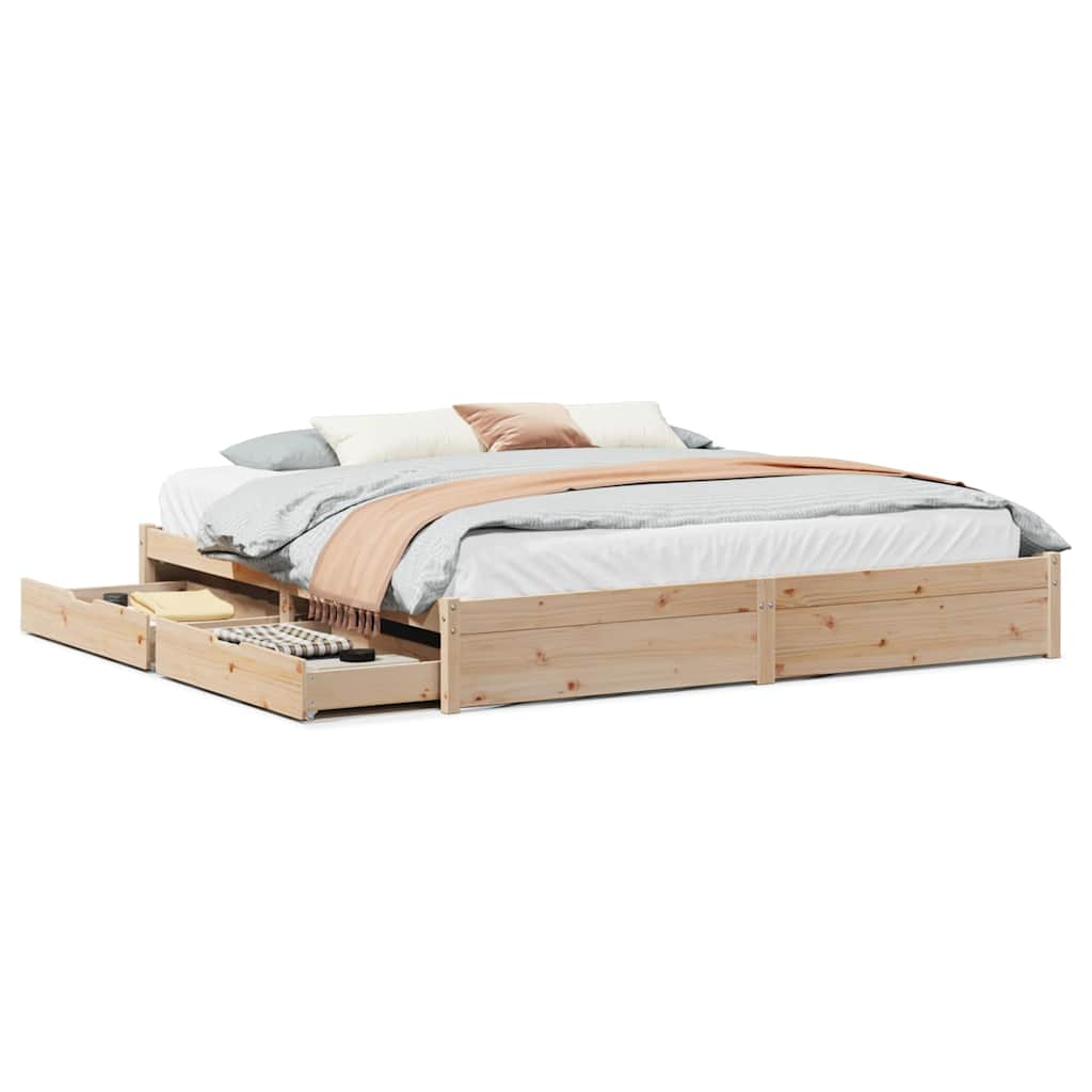 Letto senza Materasso 200x200 cm in Legno Massello di Pino 3301670