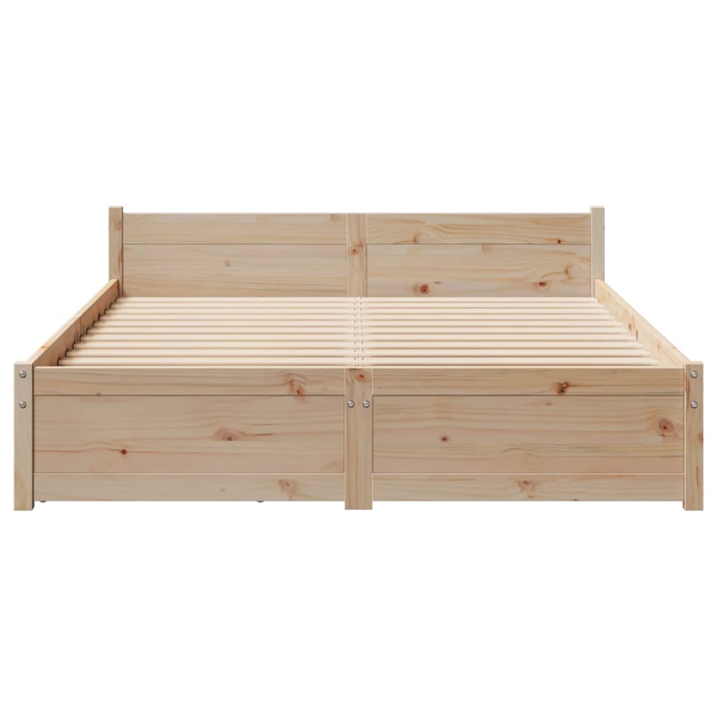 Letto senza Materasso 135x190 cm in Legno Massello di Pino 3301678