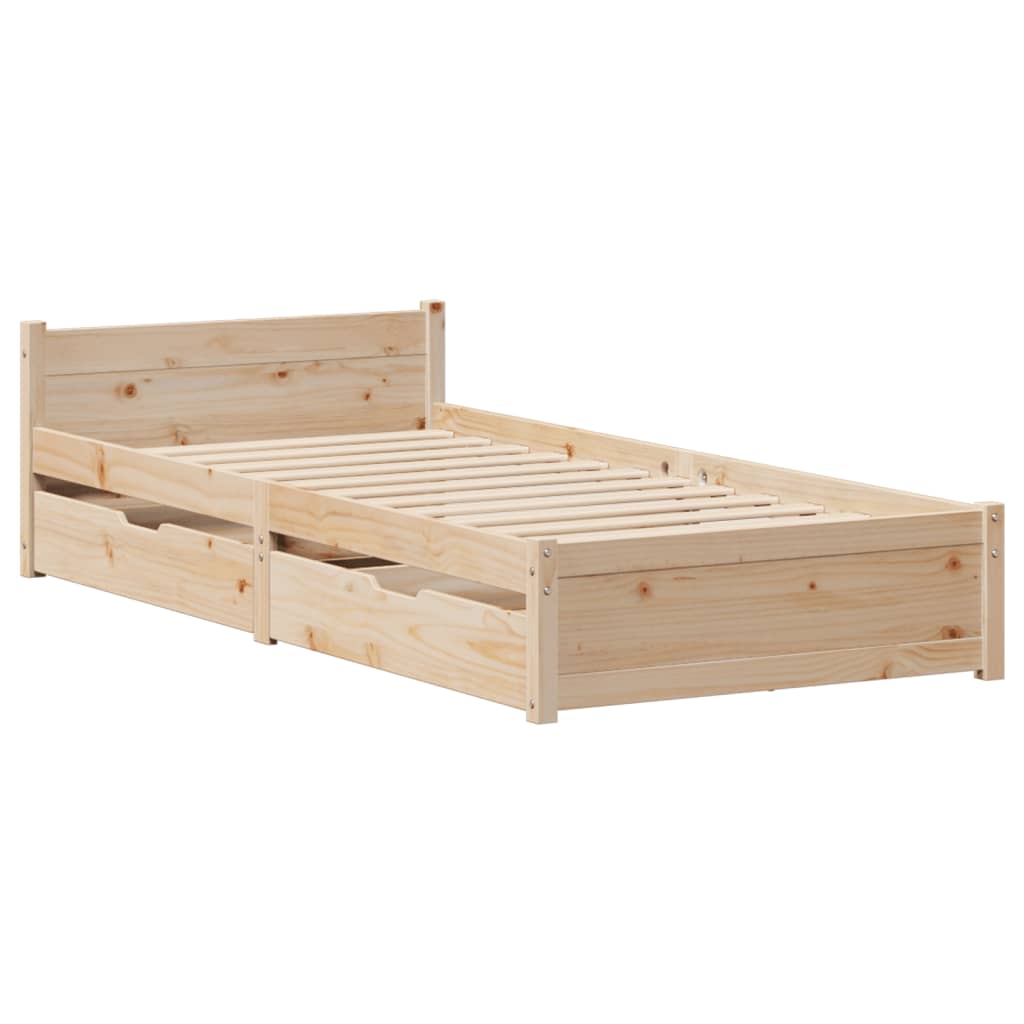 Letto senza Materasso 90x200 cm in Legno Massello di Pino 3301682