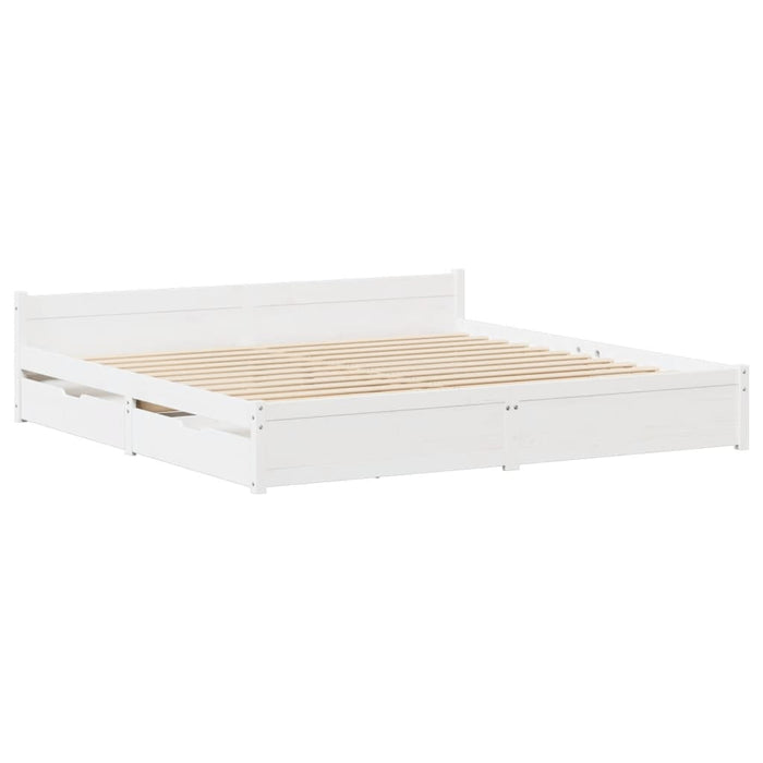 Letto senza Materasso Bianco 150x200 cm Legno Massello di Pino 3301691