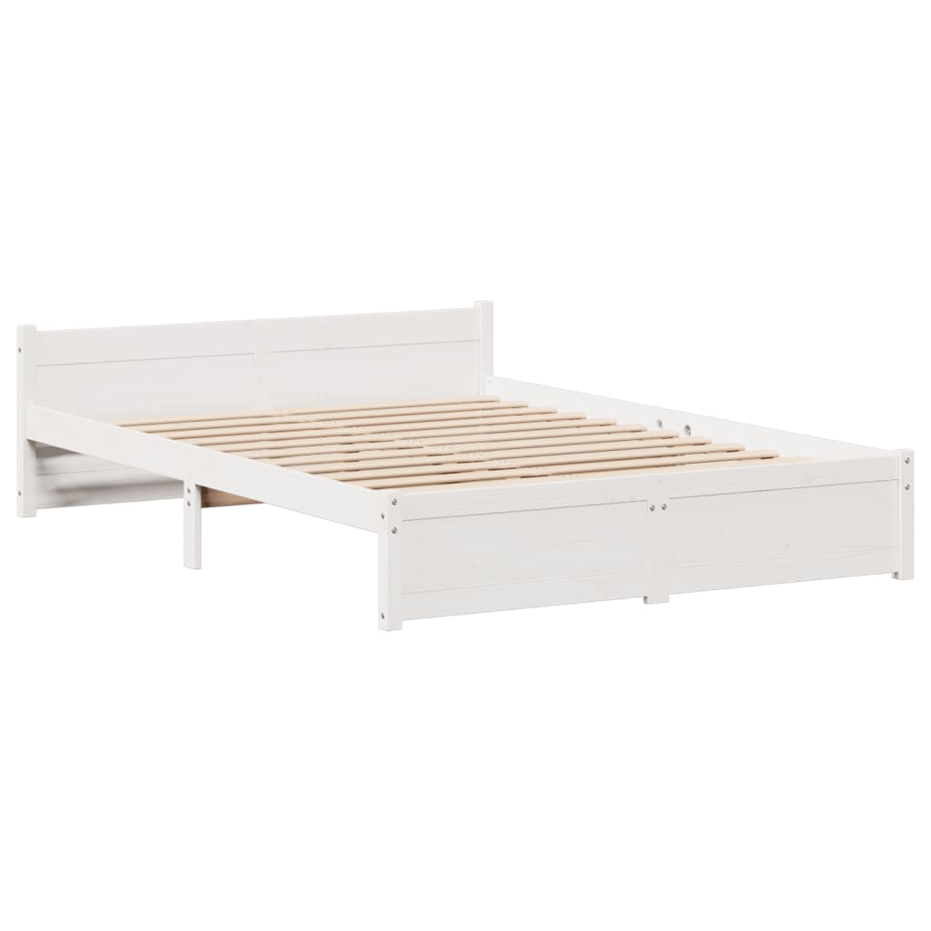 Letto senza Materasso Bianco 150x200 cm Legno Massello di Pino 3301691