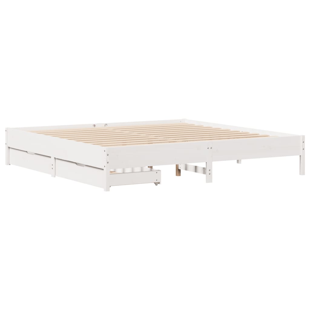 Letto senza Materasso Bianco 180x200 cm Legno Massello di Pino 3301702