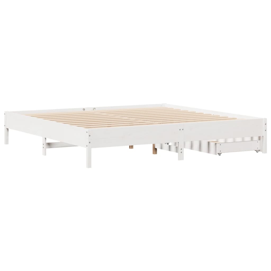 Letto senza Materasso Bianco 180x200 cm Legno Massello di Pino 3301702