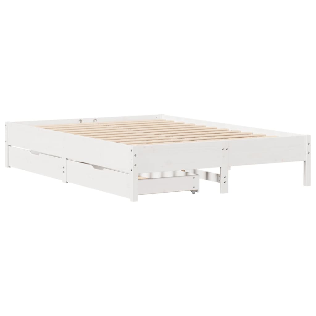 Letto senza Materasso Bianco 140x200 cm Legno Massello di Pino 3301711