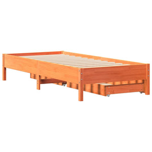 Letto senza Materasso Marrone Cera 100x200 cm in Legno di Pino 3301718