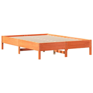 Letto senza Materasso Marrone Cera 135x190 cm in Legno di Pino 3301727