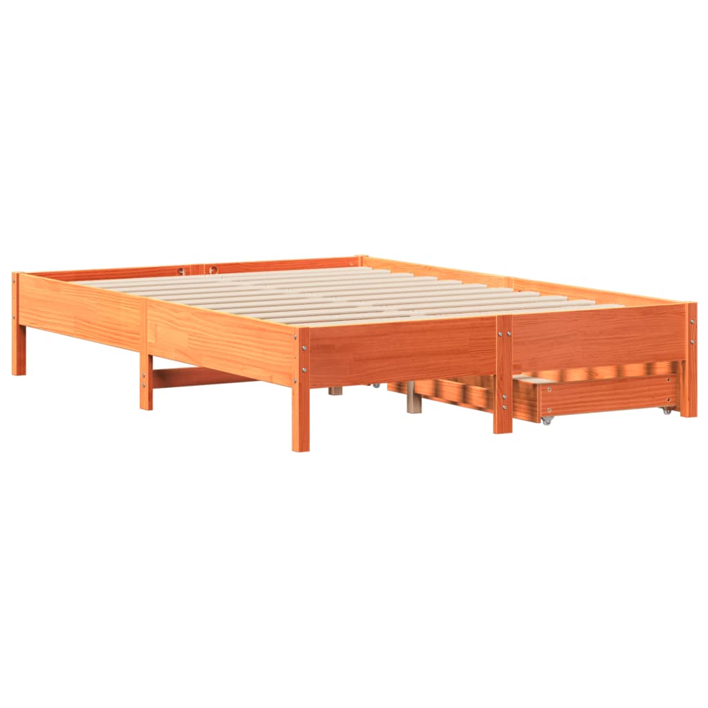 Letto senza Materasso Marrone Cera 120x190 cm in Legno di Pino 3301730