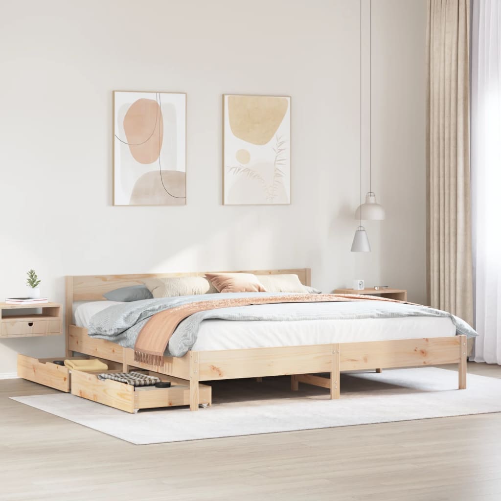 Letto senza Materasso 180x200 cm in Legno Massello di Pino 3301740