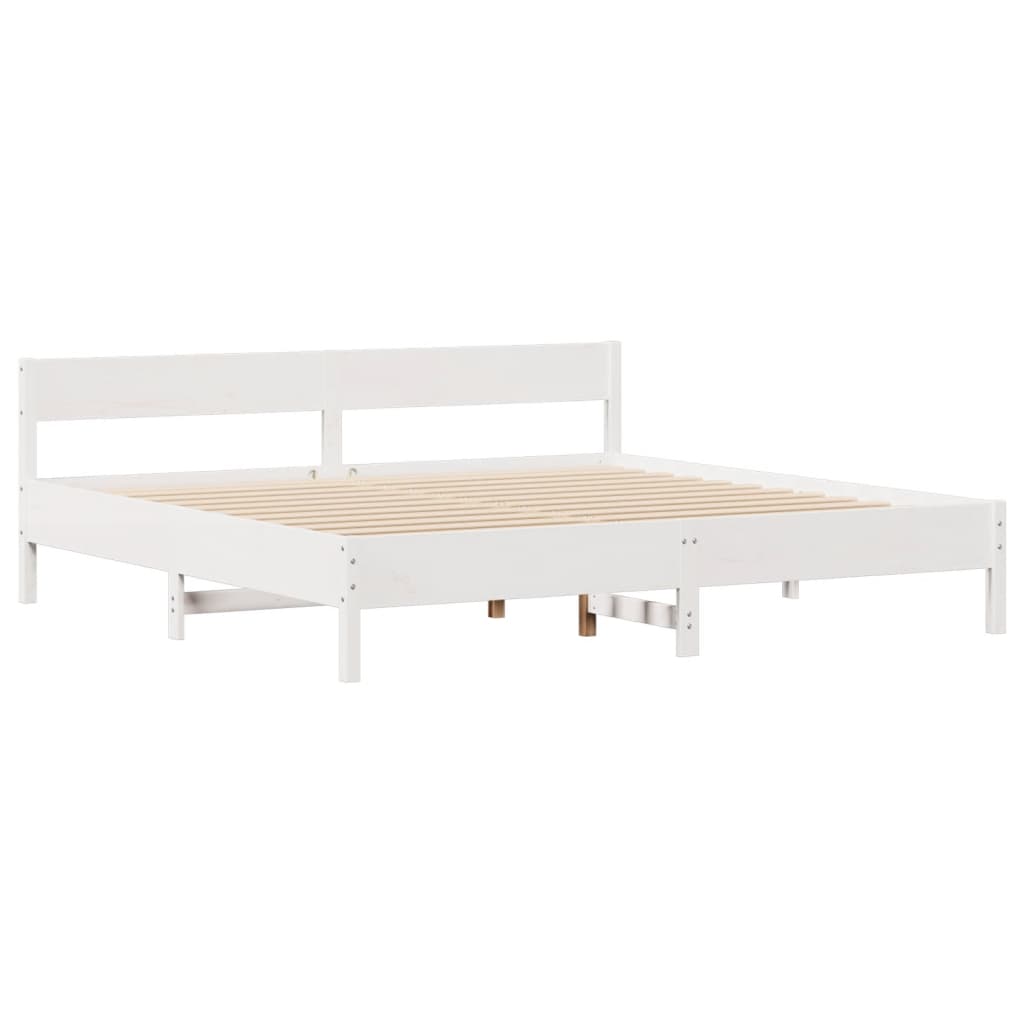 Letto senza Materasso Bianco 160x200 cm Legno Massello di Pino 3301744