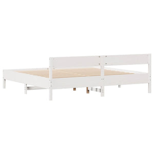 Letto senza Materasso Bianco 160x200 cm Legno Massello di Pino 3301744