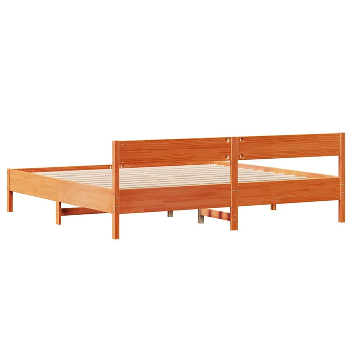 Letto senza Materasso Marrone Cera 160x200 cm in Legno di Pino 3301745