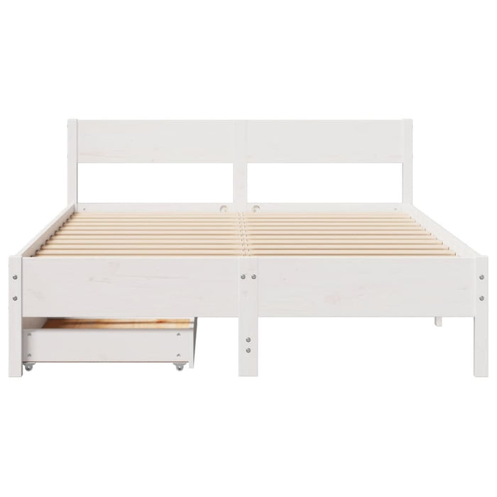 Letto senza Materasso Bianco 150x200 cm Legno Massello di Pino 3301747