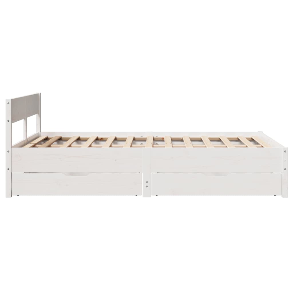 Letto senza Materasso Bianco 150x200 cm Legno Massello di Pino 3301747