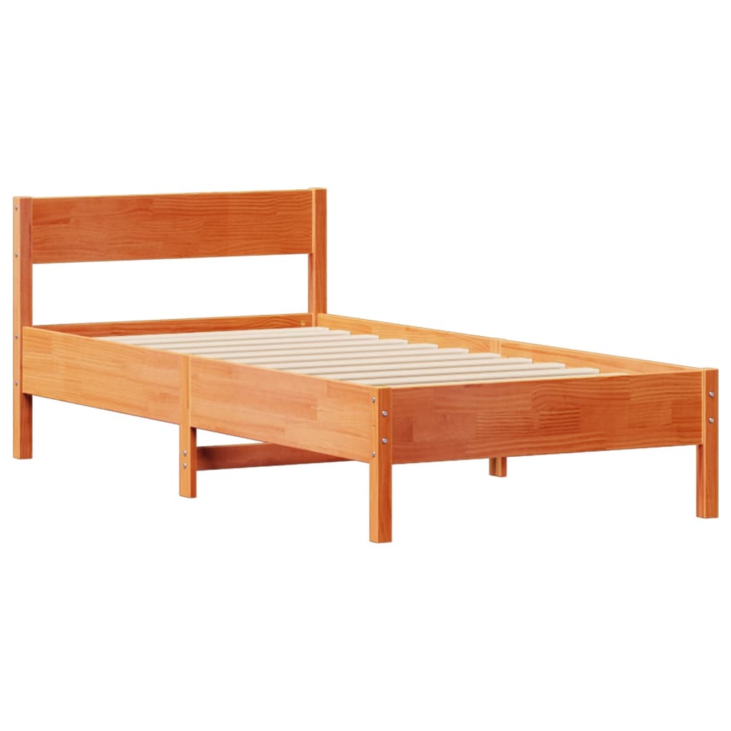 Letto senza Materasso Marrone Cera 100x200 cm in Legno di Pino 3301757